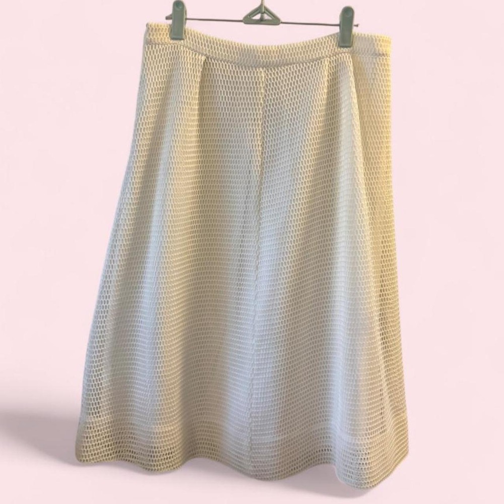 J.Crew White Mesh Midi Skirt — Size 10